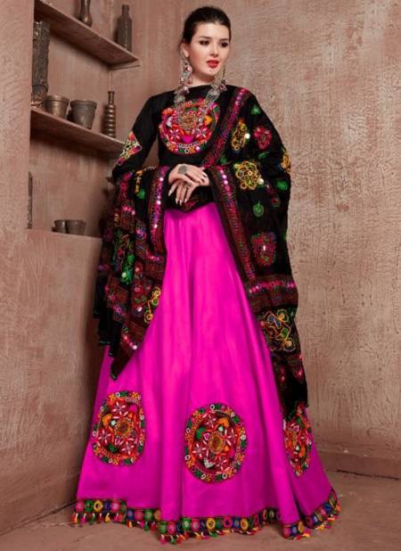 Pink Colour Rajwadi Vol 2 New Latest Navratri Special Art Silk Lehenga Choli Collection 8002 B